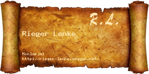 Rieger Lenke névjegykártya